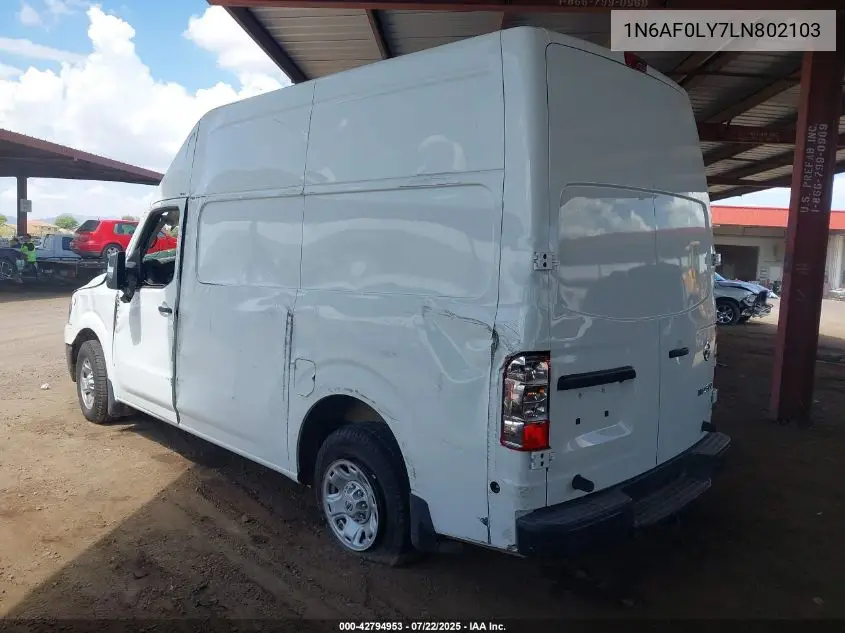 2020 Nissan Nv Cargo Nv2500 Hd Sv High Roof V8 VIN: 1N6AF0LY7LN802103 Lot: 42794953