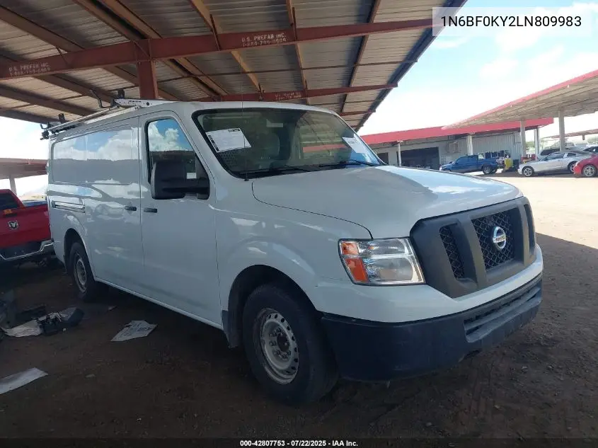 2020 Nissan Nv Cargo Nv2500 Hd S Standard Roof V6 VIN: 1N6BF0KY2LN809983 Lot: 42807753