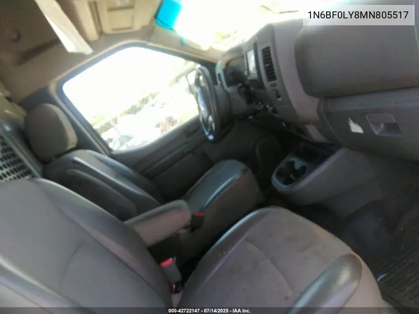 2021 Nissan Nv Cargo Nv2500 Hd S High Roof V6 VIN: 1N6BF0LY8MN805517 Lot: 42722147
