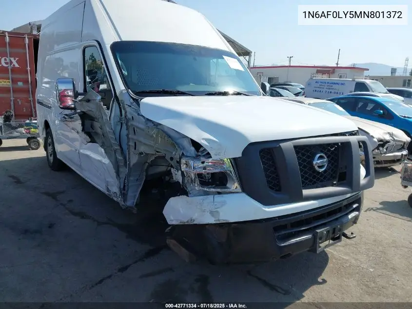 2021 Nissan Nv Cargo Sv High Roof V8 VIN: 1N6AF0LY5MN801372 Lot: 42771334