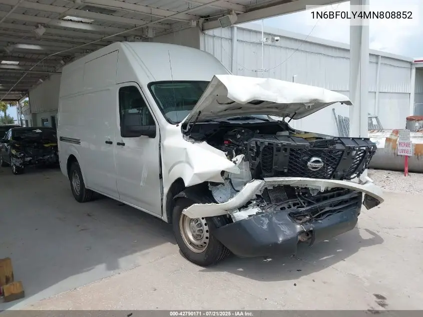 2021 Nissan Nv Cargo Nv2500 Hd S High Roof V6 VIN: 1N6BF0LY4MN808852 Lot: 42790171