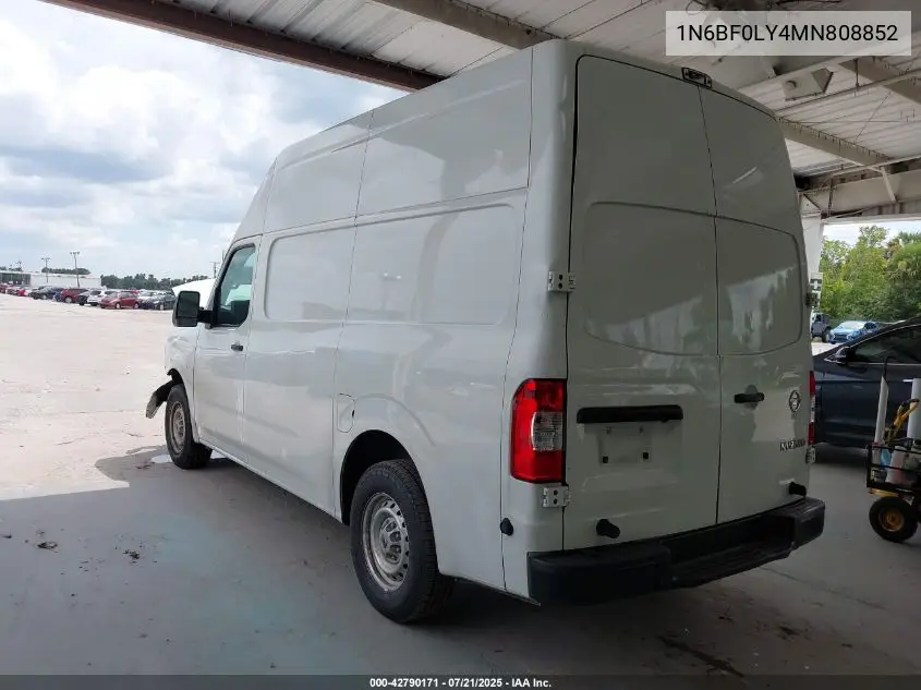2021 Nissan Nv Cargo Nv2500 Hd S High Roof V6 VIN: 1N6BF0LY4MN808852 Lot: 42790171