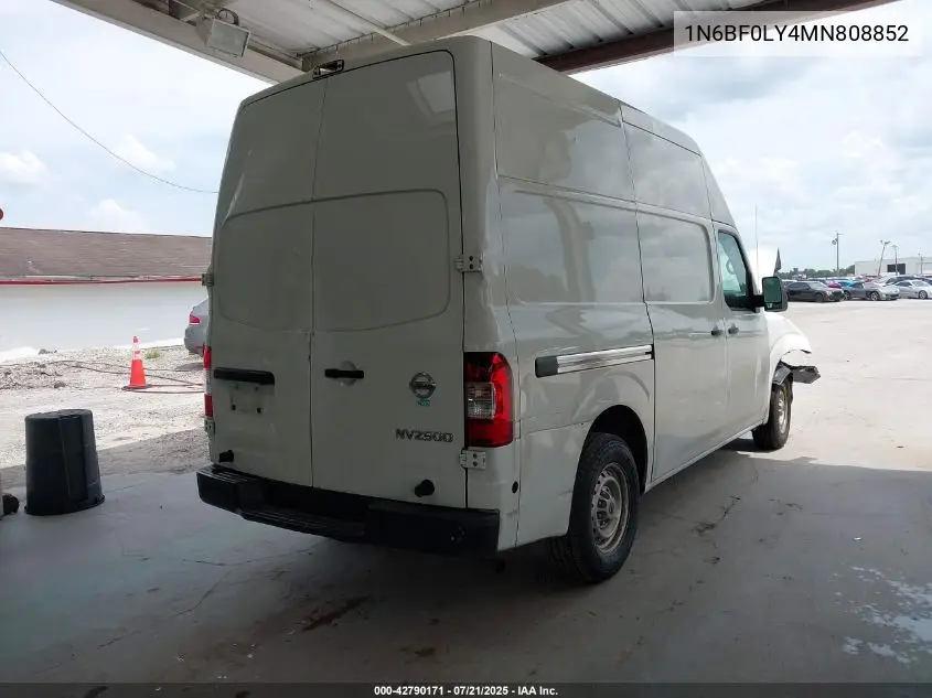 2021 Nissan Nv Cargo Nv2500 Hd S High Roof V6 VIN: 1N6BF0LY4MN808852 Lot: 42790171