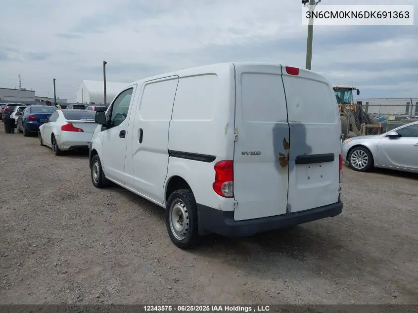 2013 Nissan Nv200 2.5S/2.5Sv VIN: 3N6CM0KN6DK691363 Lot: 12343575