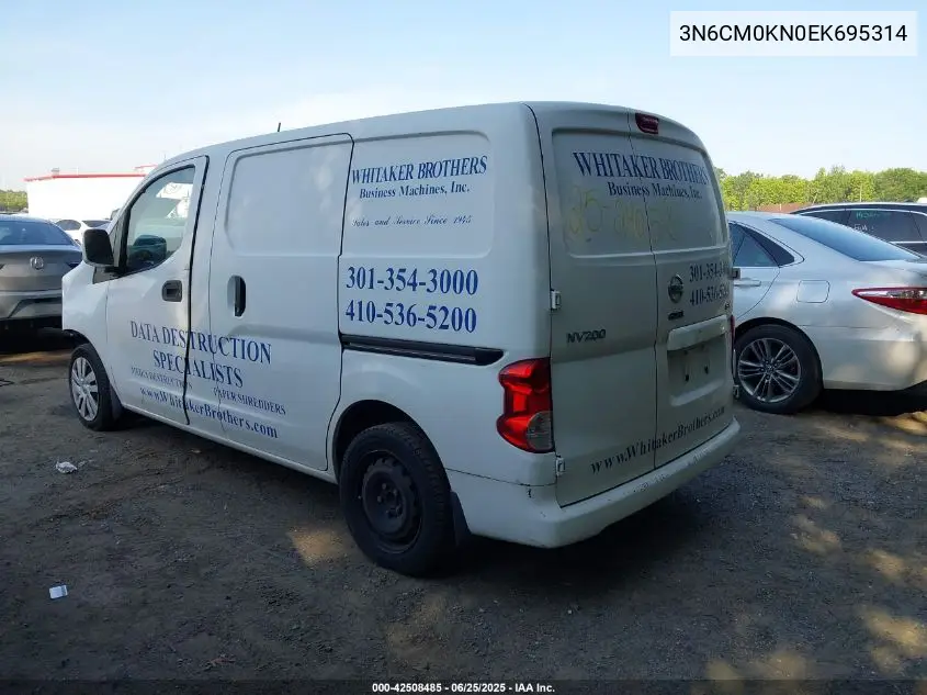 2014 Nissan Nv200 Sv VIN: 3N6CM0KN0EK695314 Lot: 42508485