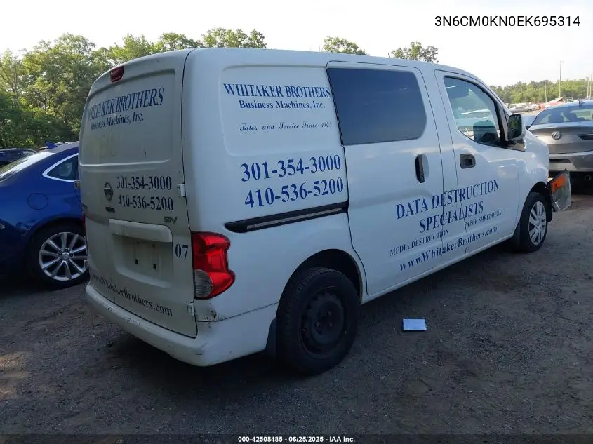 2014 Nissan Nv200 Sv VIN: 3N6CM0KN0EK695314 Lot: 42508485