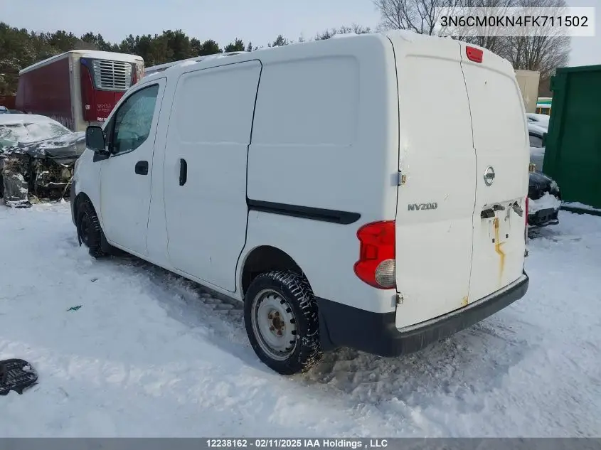 2015 Nissan Nv200 2.5S/2.5Sv VIN: 3N6CM0KN4FK711502 Lot: 12238162