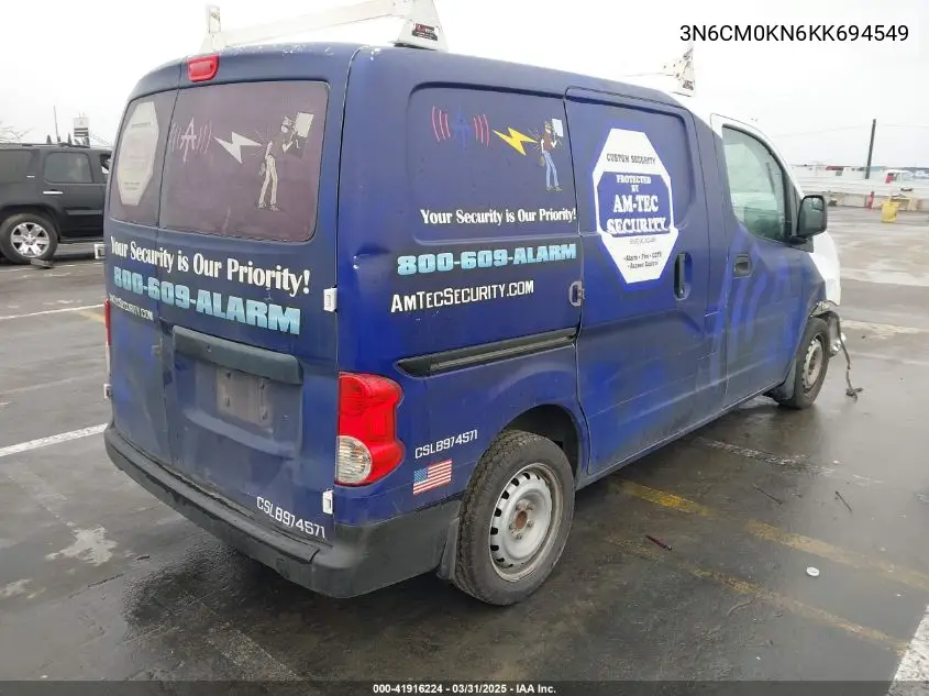 2019 Nissan Nv200 S VIN: 3N6CM0KN6KK694549 Lot: 41916224