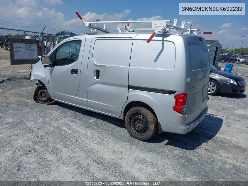 2020 Nissan Nv200 S/Sv VIN: 3N6CM0KN9LK692232 Lot: 12333723