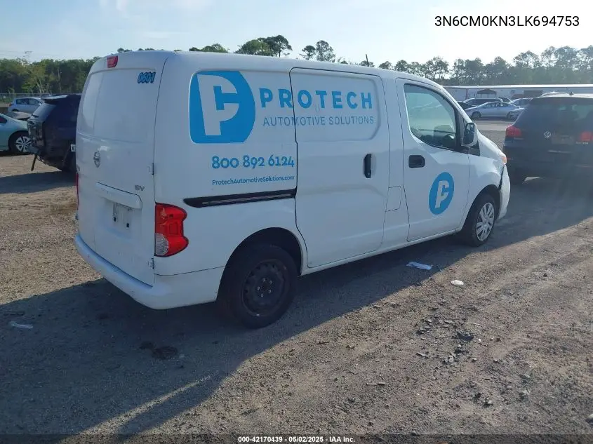 2020 Nissan Nv200 Cargo Sv Xtronic Cvt VIN: 3N6CM0KN3LK694753 Lot: 42170439