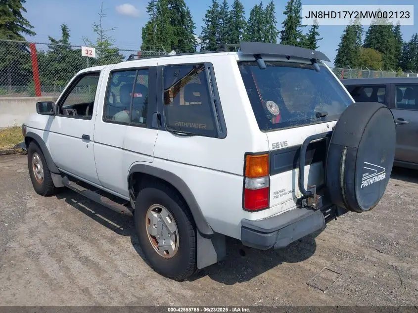 1991 Nissan Pathfinder Xe/Se VIN: JN8HD17Y2MW002123 Lot: 42555785