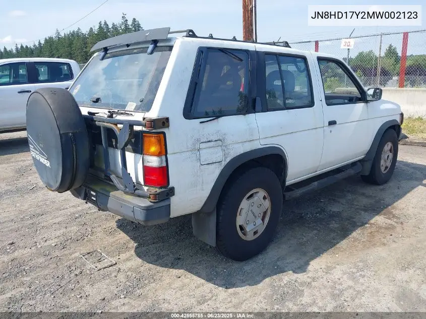 1991 Nissan Pathfinder Xe/Se VIN: JN8HD17Y2MW002123 Lot: 42555785