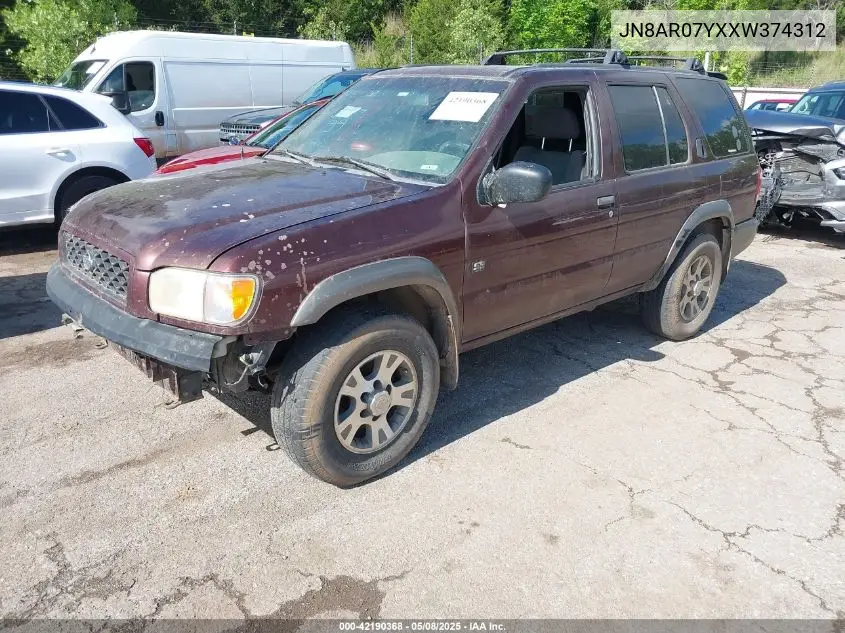 1999 Nissan Pathfinder Le/Se/Xe VIN: JN8AR07YXXW374312 Lot: 42190368