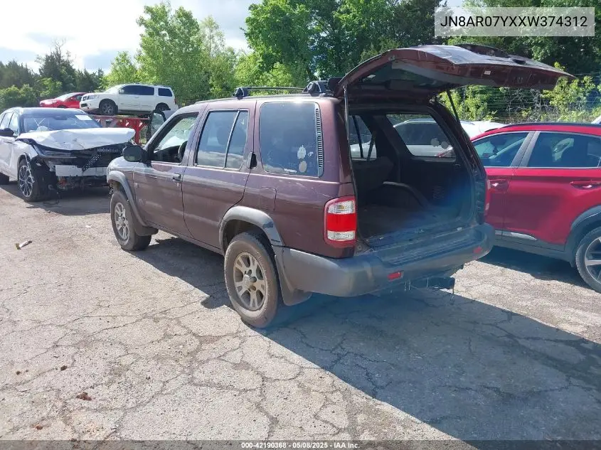 1999 Nissan Pathfinder Le/Se/Xe VIN: JN8AR07YXXW374312 Lot: 42190368
