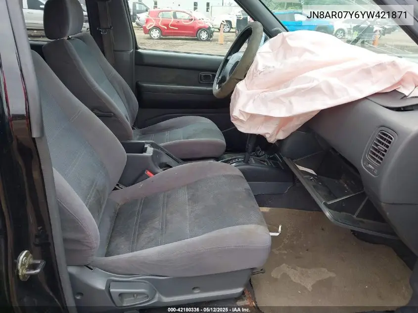 2000 Nissan Pathfinder Le/Se/Xe VIN: JN8AR07Y6YW421871 Lot: 42180336