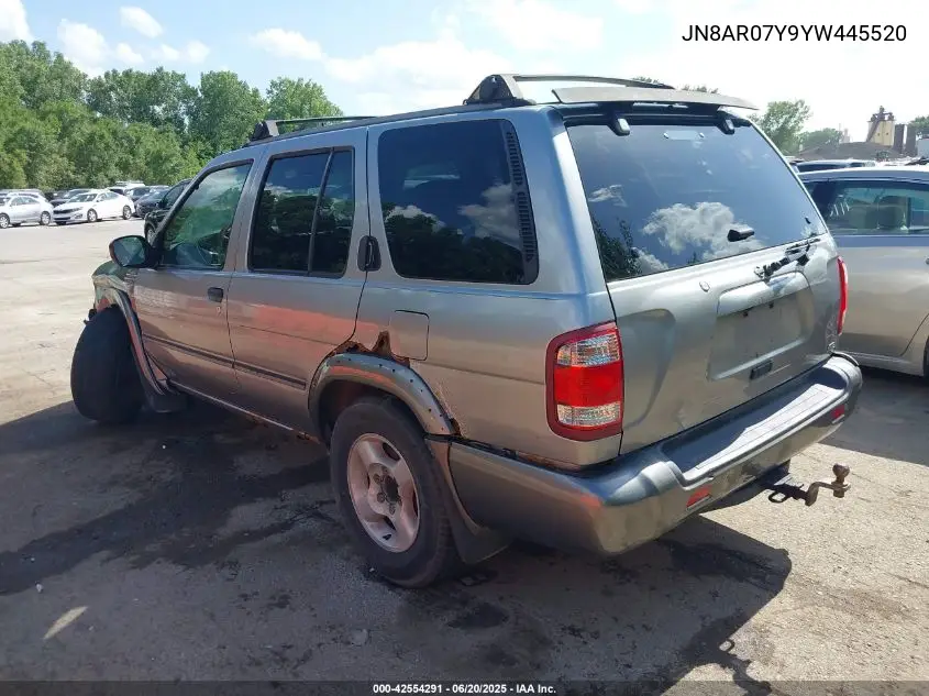 2000 Nissan Pathfinder Le/Se/Xe VIN: JN8AR07Y9YW445520 Lot: 42554291