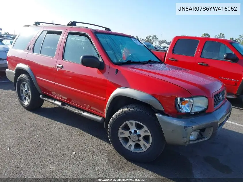 2000 Nissan Pathfinder Le/Se/Xe VIN: JN8AR07S6YW416052 Lot: 42616125