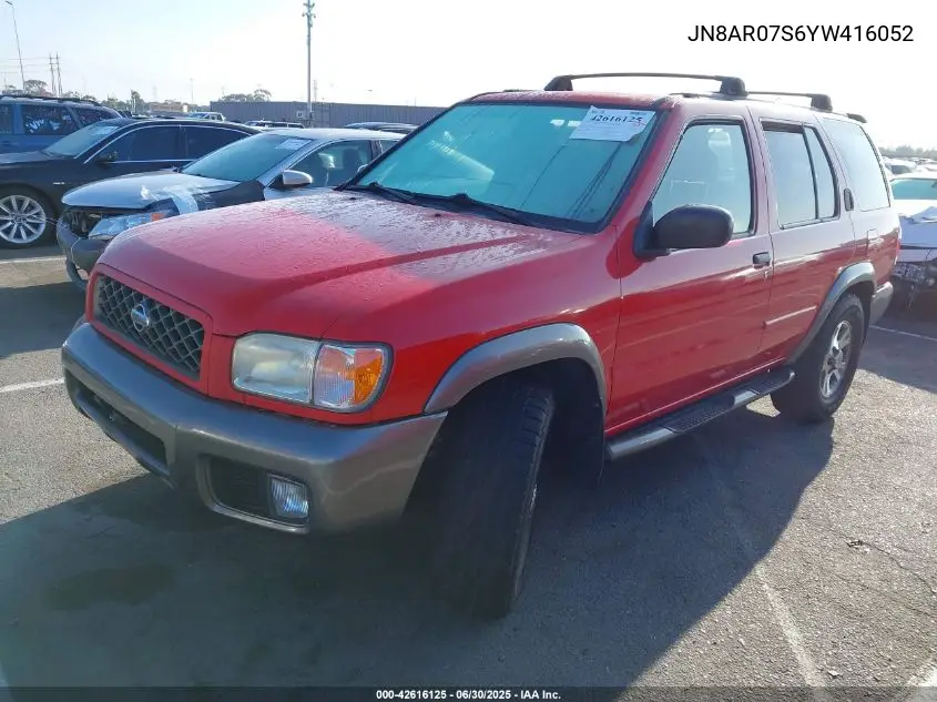 2000 Nissan Pathfinder Le/Se/Xe VIN: JN8AR07S6YW416052 Lot: 42616125