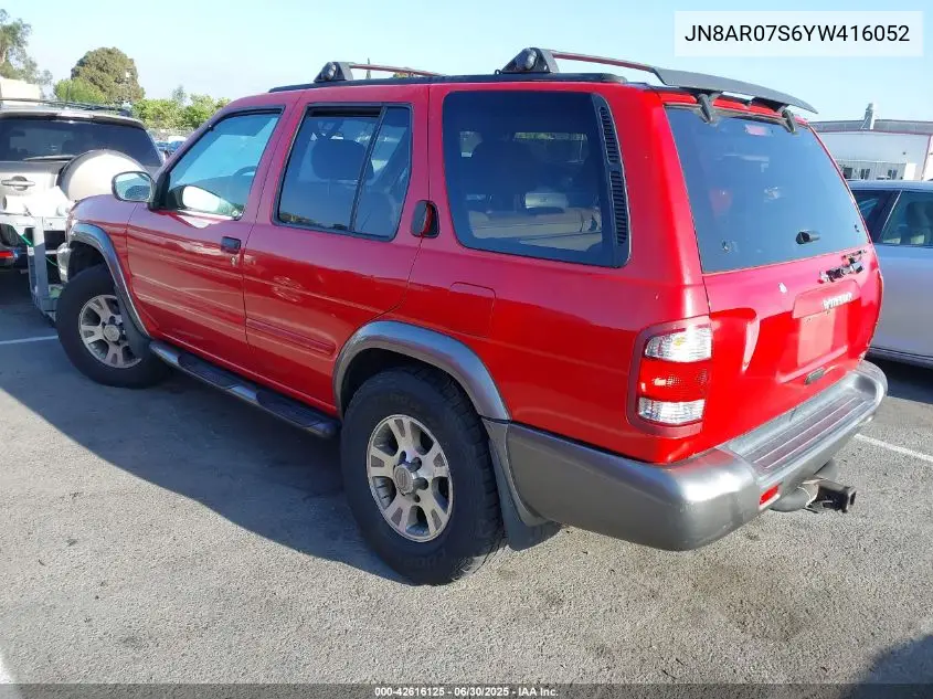 2000 Nissan Pathfinder Le/Se/Xe VIN: JN8AR07S6YW416052 Lot: 42616125
