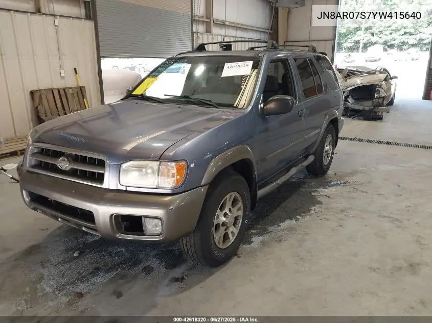 2000 Nissan Pathfinder Le/Se/Xe VIN: JN8AR07S7YW415640 Lot: 42618320