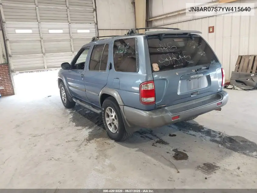 2000 Nissan Pathfinder Le/Se/Xe VIN: JN8AR07S7YW415640 Lot: 42618320