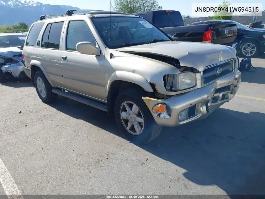 2001 Nissan Pathfinder Le VIN: JN8DR09Y41W594515 Lot: 42226840