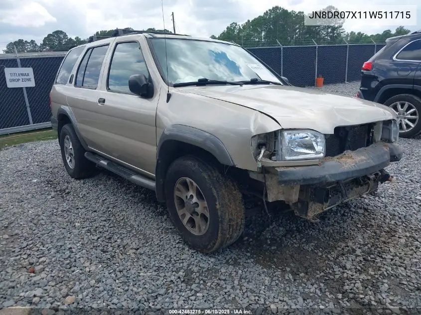 2001 Nissan Pathfinder Se VIN: JN8DR07X11W511715 Lot: 42463275