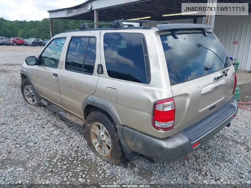 2001 Nissan Pathfinder Se VIN: JN8DR07X11W511715 Lot: 42463275