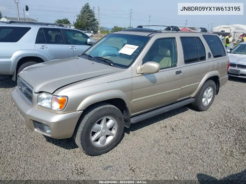 2001 Nissan Pathfinder Le VIN: JN8DR09YX1W613195 Lot: 42543460