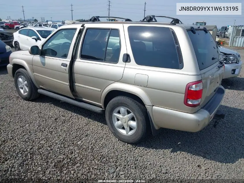 2001 Nissan Pathfinder Le VIN: JN8DR09YX1W613195 Lot: 42543460
