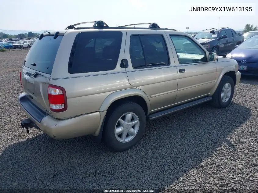2001 Nissan Pathfinder Le VIN: JN8DR09YX1W613195 Lot: 42543460