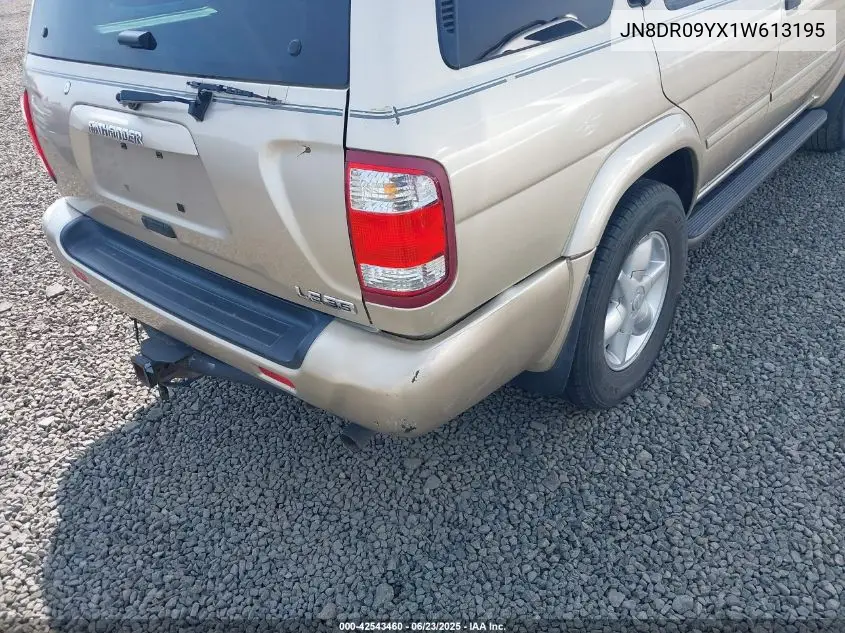 2001 Nissan Pathfinder Le VIN: JN8DR09YX1W613195 Lot: 42543460