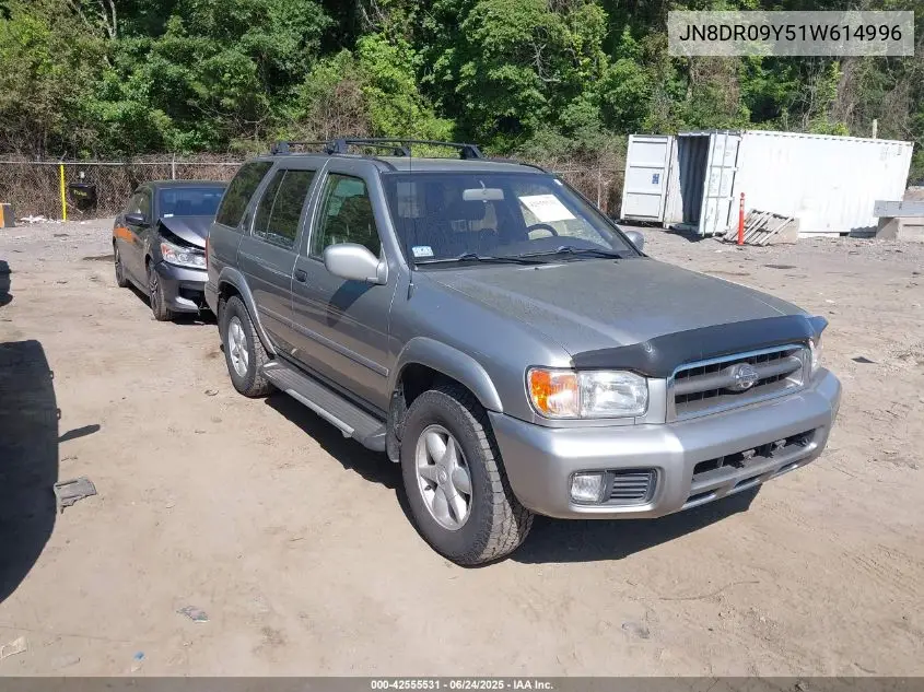 2001 Nissan Pathfinder Le VIN: JN8DR09Y51W614996 Lot: 42555531