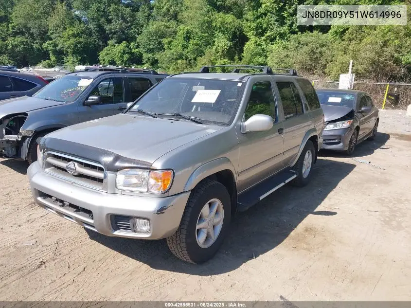 2001 Nissan Pathfinder Le VIN: JN8DR09Y51W614996 Lot: 42555531