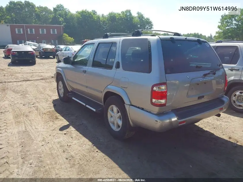 2001 Nissan Pathfinder Le VIN: JN8DR09Y51W614996 Lot: 42555531