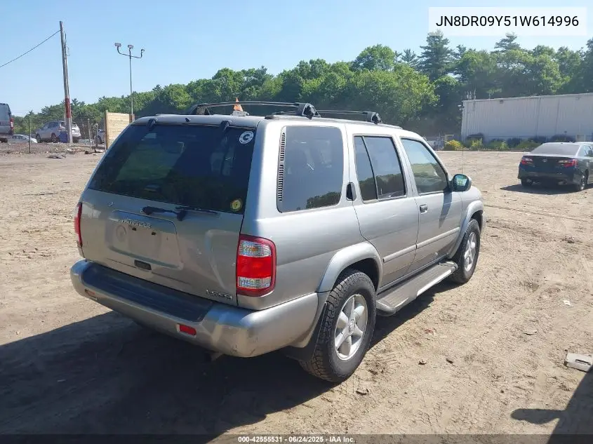 2001 Nissan Pathfinder Le VIN: JN8DR09Y51W614996 Lot: 42555531