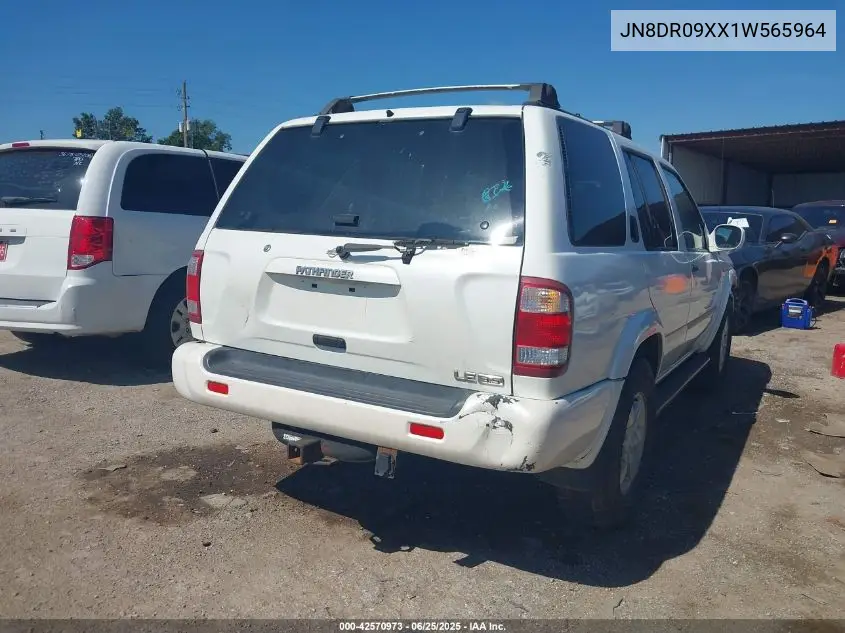 2001 Nissan Pathfinder Le VIN: JN8DR09XX1W565964 Lot: 42570973