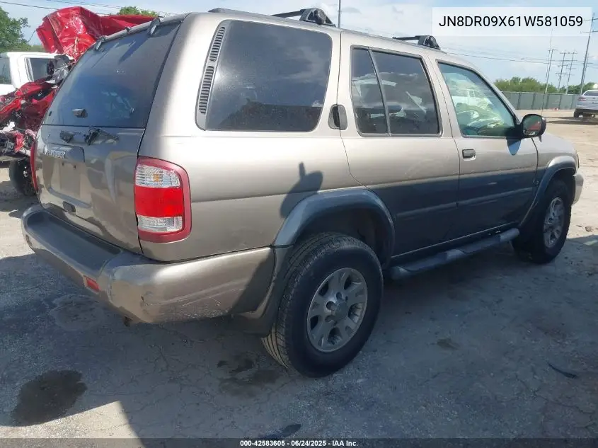 2001 Nissan Pathfinder Se VIN: JN8DR09X61W581059 Lot: 42583605