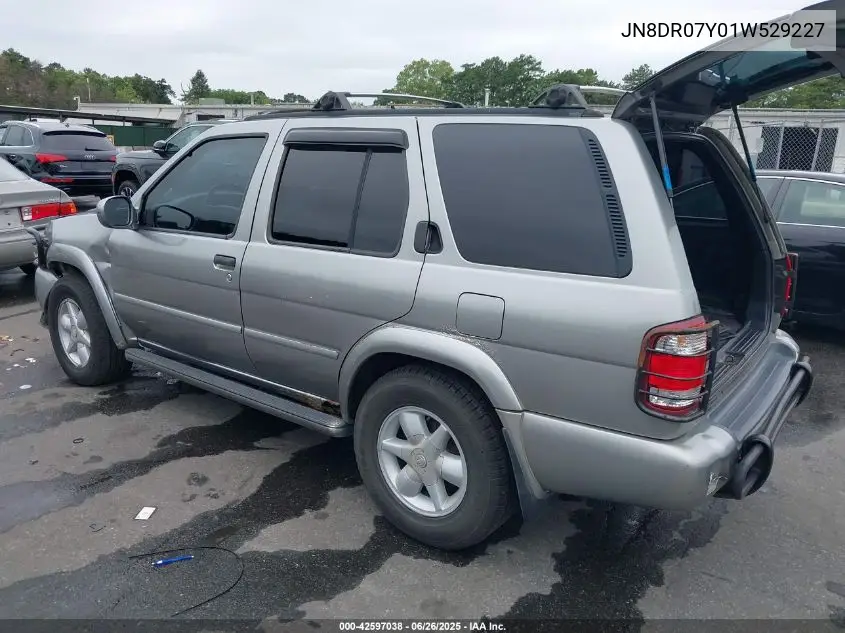2001 Nissan Pathfinder Le VIN: JN8DR07Y01W529227 Lot: 42597038