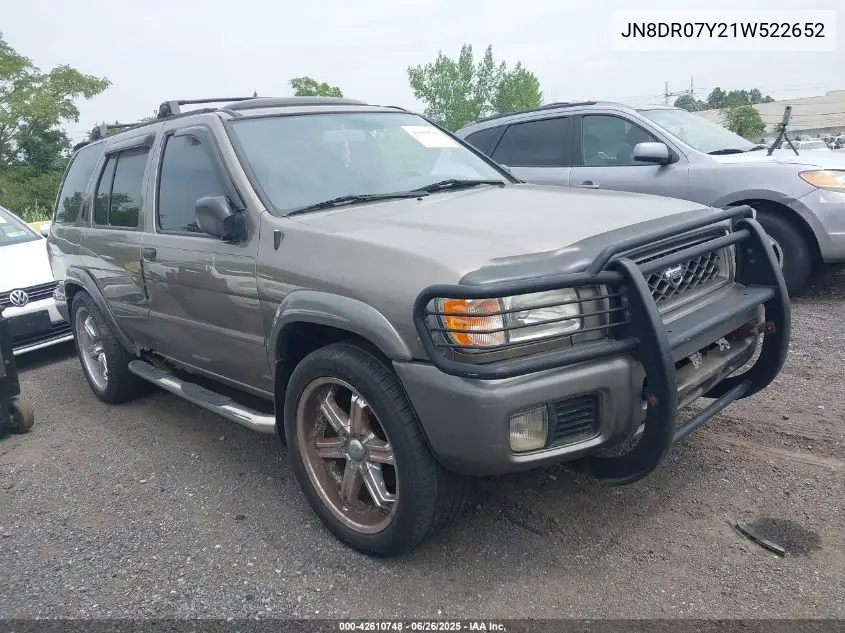 2001 Nissan Pathfinder Se VIN: JN8DR07Y21W522652 Lot: 42610748