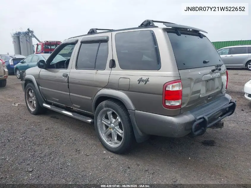 2001 Nissan Pathfinder Se VIN: JN8DR07Y21W522652 Lot: 42610748