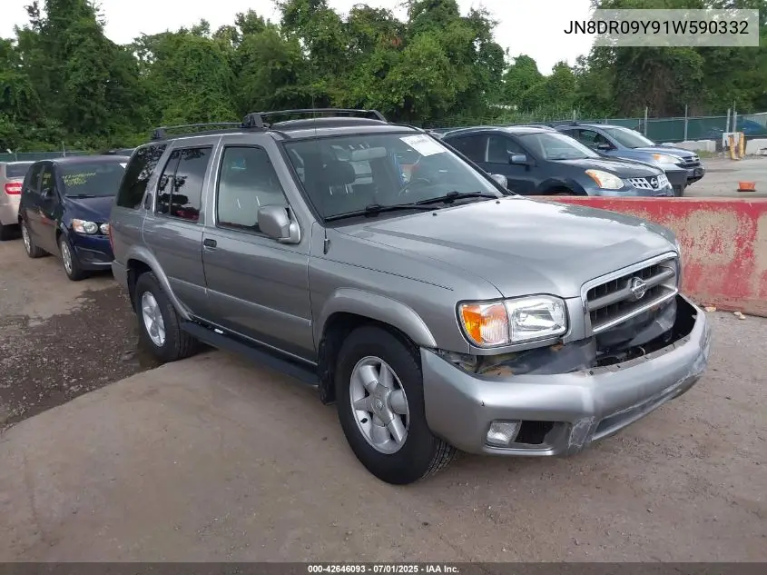 2001 Nissan Pathfinder Le VIN: JN8DR09Y91W590332 Lot: 42646093