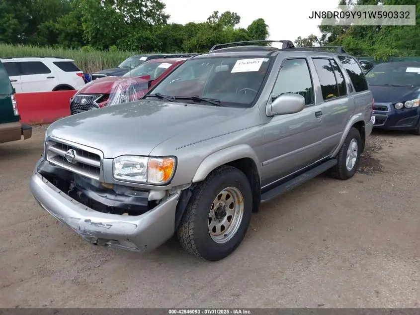 2001 Nissan Pathfinder Le VIN: JN8DR09Y91W590332 Lot: 42646093