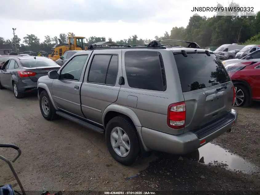 2001 Nissan Pathfinder Le VIN: JN8DR09Y91W590332 Lot: 42646093