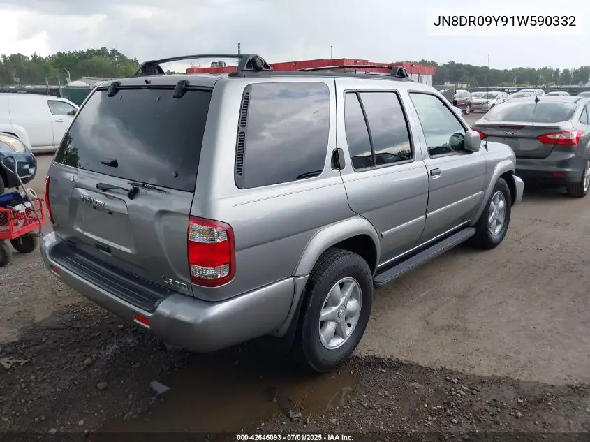 2001 Nissan Pathfinder Le VIN: JN8DR09Y91W590332 Lot: 42646093