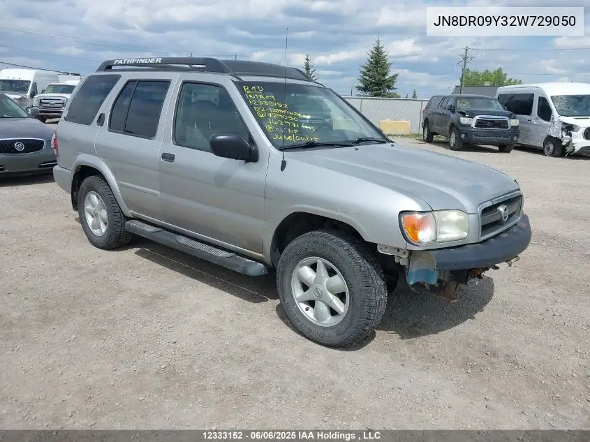 2002 Nissan Pathfinder Le/Se VIN: JN8DR09Y32W729050 Lot: 12333152