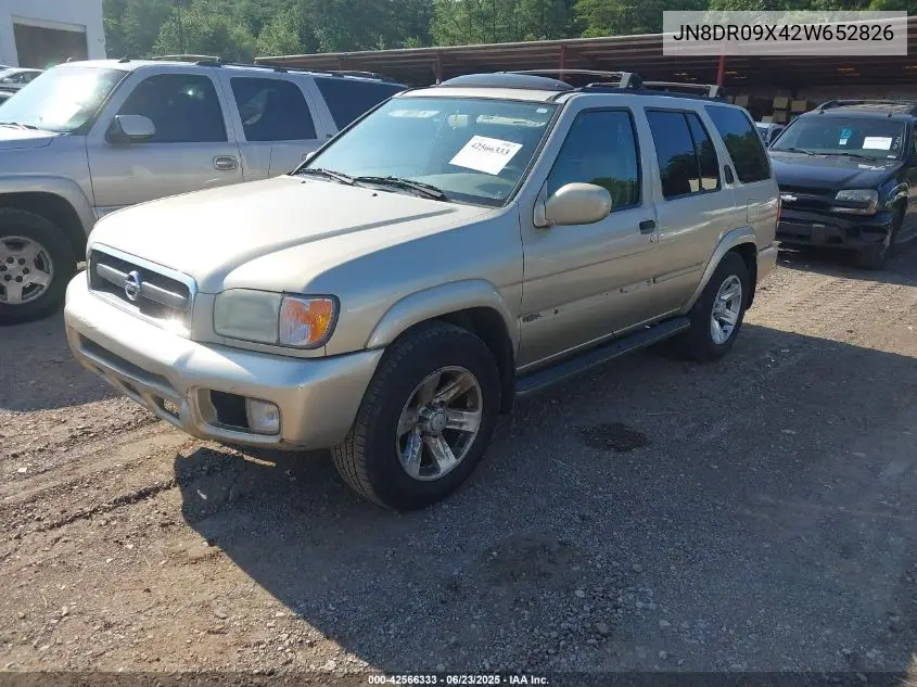 2002 Nissan Pathfinder Le VIN: JN8DR09X42W652826 Lot: 42566333