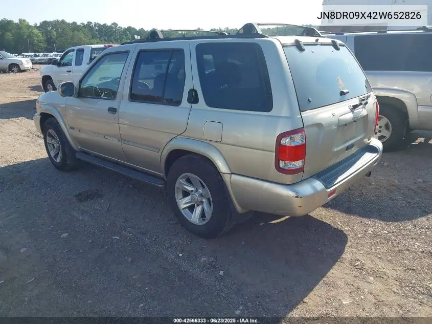 2002 Nissan Pathfinder Le VIN: JN8DR09X42W652826 Lot: 42566333