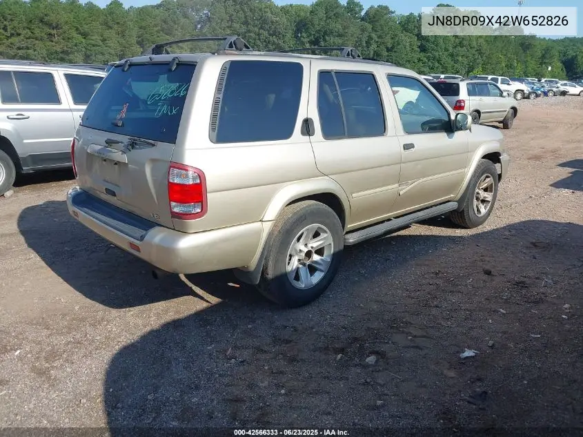 2002 Nissan Pathfinder Le VIN: JN8DR09X42W652826 Lot: 42566333