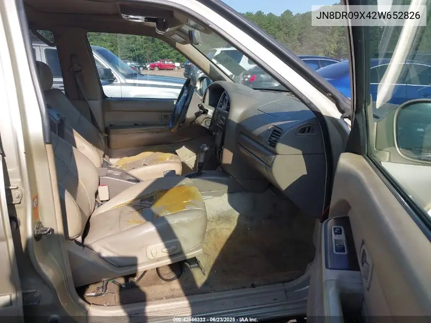 2002 Nissan Pathfinder Le VIN: JN8DR09X42W652826 Lot: 42566333